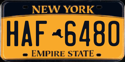 NY license plate HAF6480