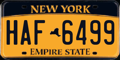 NY license plate HAF6499