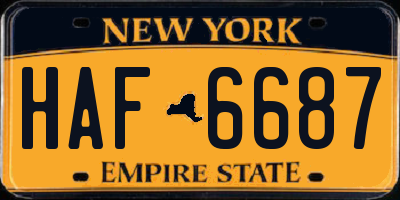 NY license plate HAF6687