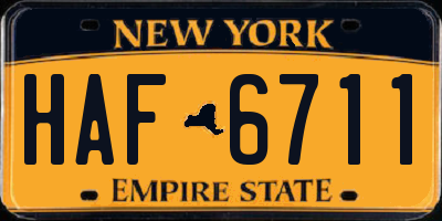 NY license plate HAF6711