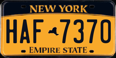 NY license plate HAF7370