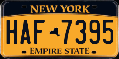 NY license plate HAF7395