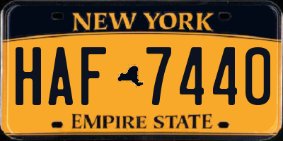 NY license plate HAF7440