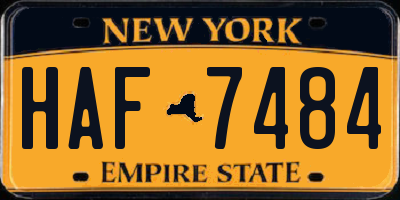 NY license plate HAF7484