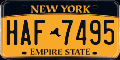 NY license plate HAF7495