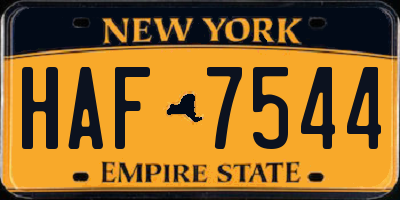 NY license plate HAF7544