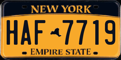 NY license plate HAF7719