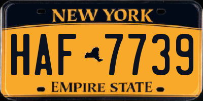 NY license plate HAF7739