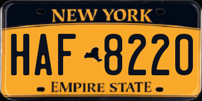 NY license plate HAF8220