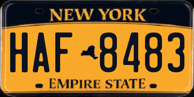 NY license plate HAF8483
