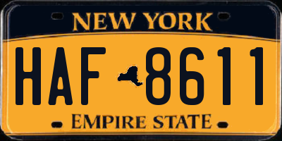 NY license plate HAF8611