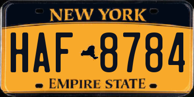 NY license plate HAF8784