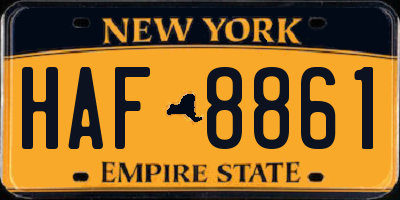 NY license plate HAF8861