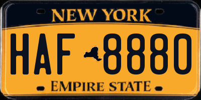NY license plate HAF8880