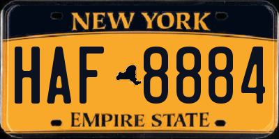 NY license plate HAF8884