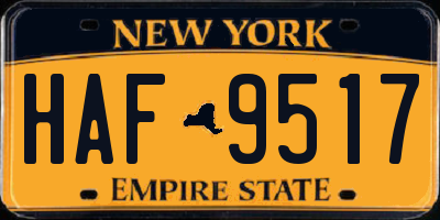NY license plate HAF9517