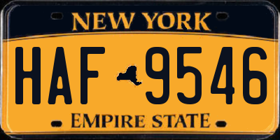 NY license plate HAF9546