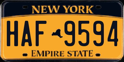 NY license plate HAF9594