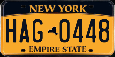 NY license plate HAG0448