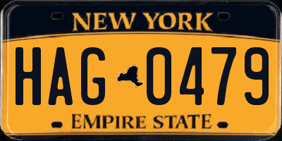 NY license plate HAG0479