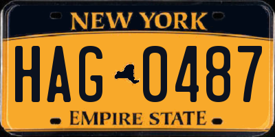NY license plate HAG0487
