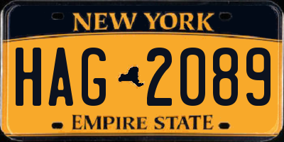 NY license plate HAG2089