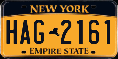 NY license plate HAG2161