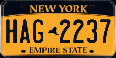 NY license plate HAG2237