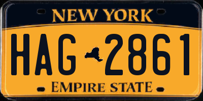 NY license plate HAG2861