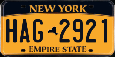 NY license plate HAG2921