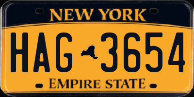 NY license plate HAG3654