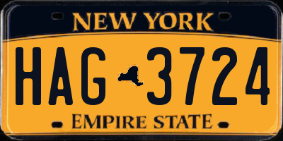 NY license plate HAG3724