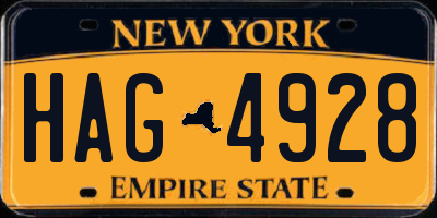 NY license plate HAG4928