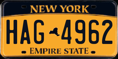 NY license plate HAG4962