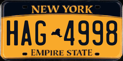 NY license plate HAG4998