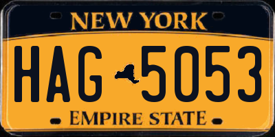 NY license plate HAG5053