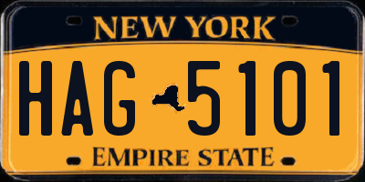 NY license plate HAG5101