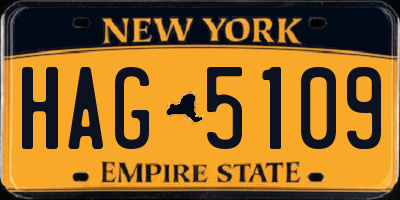 NY license plate HAG5109