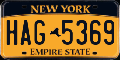 NY license plate HAG5369