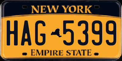 NY license plate HAG5399
