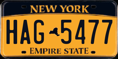 NY license plate HAG5477