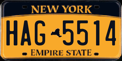 NY license plate HAG5514