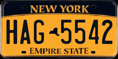 NY license plate HAG5542