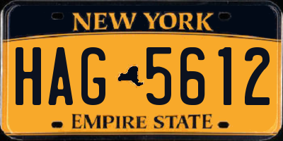 NY license plate HAG5612