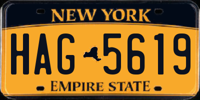 NY license plate HAG5619