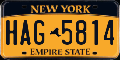 NY license plate HAG5814