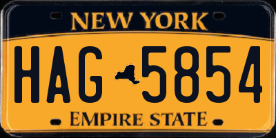 NY license plate HAG5854
