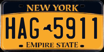 NY license plate HAG5911