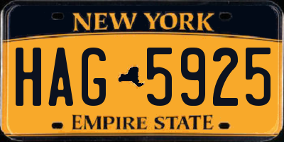NY license plate HAG5925