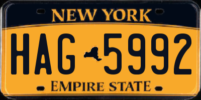 NY license plate HAG5992